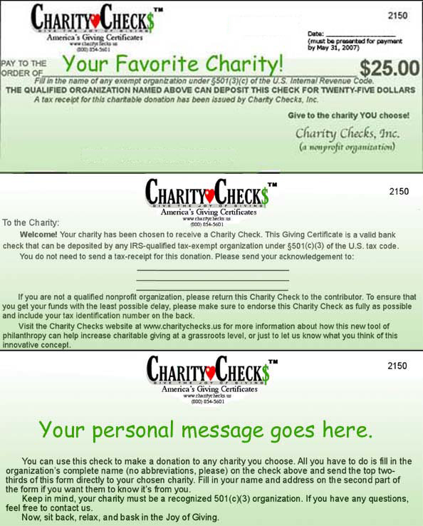 Full-size Charity Check
